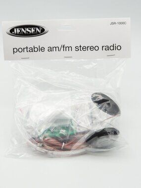NEW ~ Jensen AM/FM JAIL PRISON Portable Radio w/ Headphones Clear, See-Thru Case